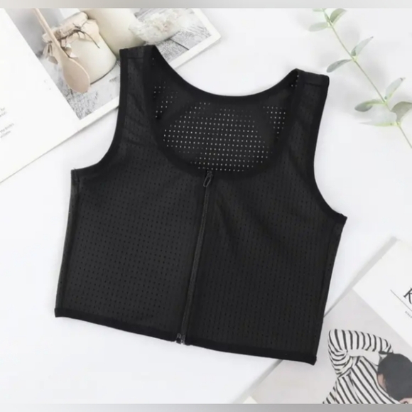 Chest Binder Zip Up Chest Binder Quick-Drying Adjustable Sz 2XL Black NWT - Picture 5 of 14